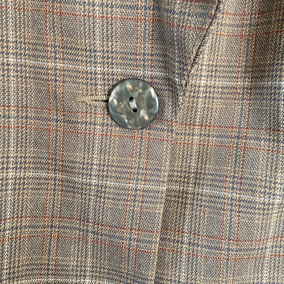 Harve Bernard Notched Lapel One Button Plaid Blazer Brown Color Women’s 8 - Picture 7 of 15